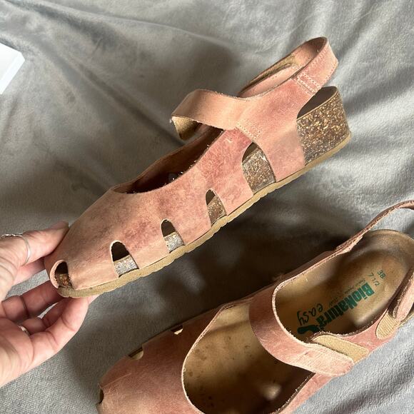 BioNatura women's Shoes Ballerina clog leather wedge low strap 38 - Picture 5 of 8